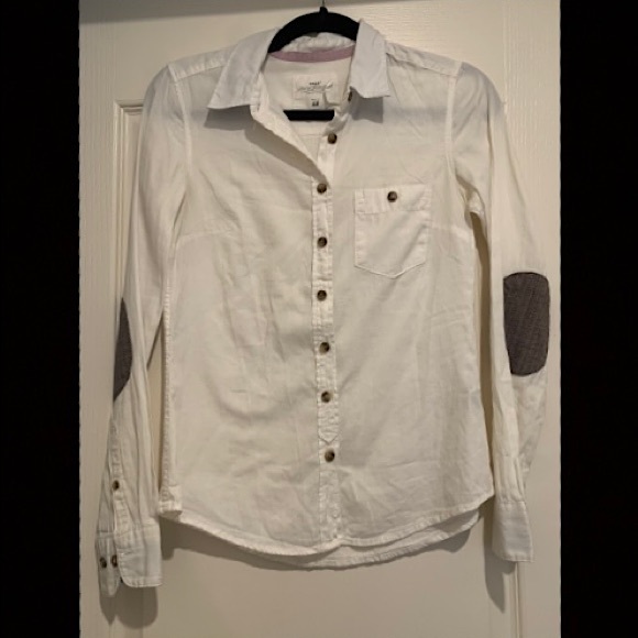 *2 for $20* NWOT White and Plaid Button Up Long Sleeves - Picture 5 of 8